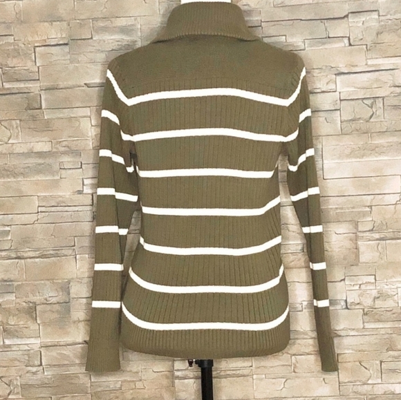 Ralph Laure olive and cream striped sweater - Picture 3 of 5